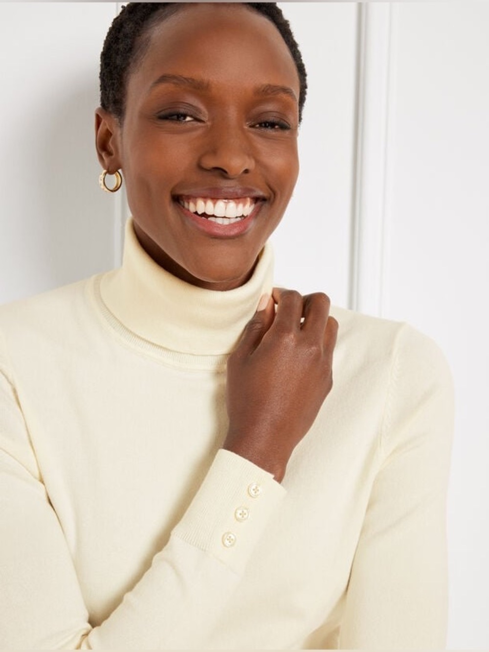 Talbots Perfect Turtleneck Sweater Ivory M